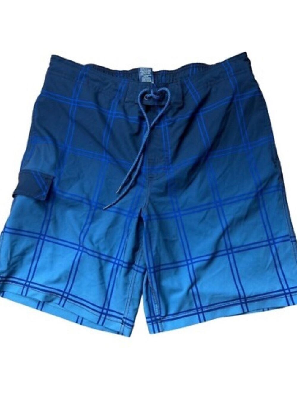 George Ombre Blue Box Pattern Swim Shorts